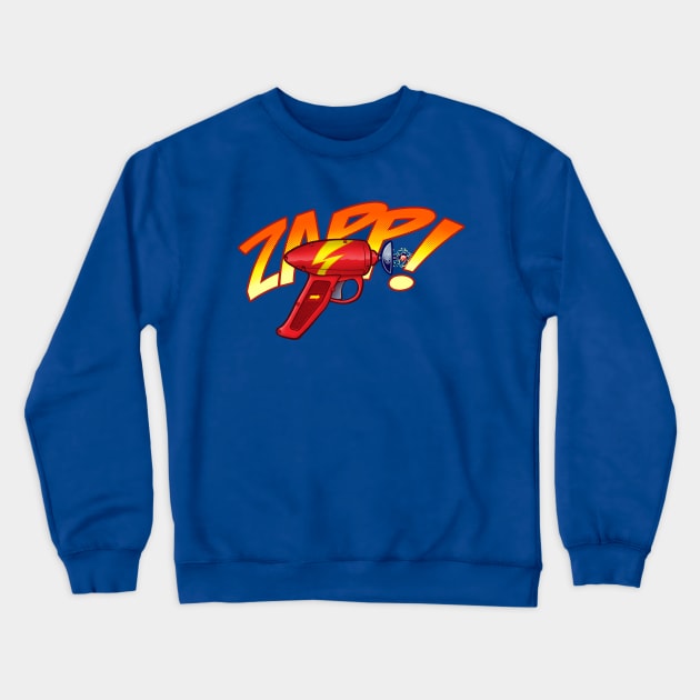 ZAPP! Retro SciFi Blaster Phaser Ray Gun Crewneck Sweatshirt by kgullholmen